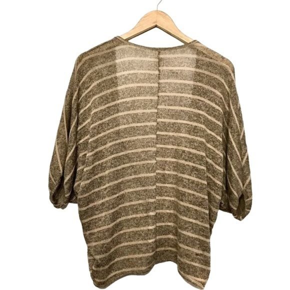 Anthropologie Twinkle Tan Boho Striped Cardigan Sweater - Picture 3 of 11